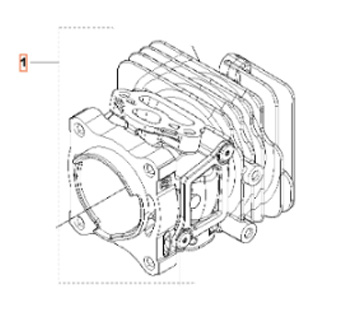 Zylinder Husqvarna T525 in der Gruppe Ersatzteile / Ersatzteile Motorsägen / Ersatzteile Husqvarna T525 bei GPLSHOP (5010158-01)