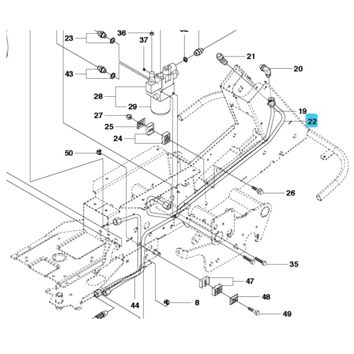 Hydraulikrohr in der Gruppe Ersatzteile / Ersatzteile Rider / Ersatzteile Husqvarna Rider 422 TS AWD bei GPLSHOP (5042099-01)