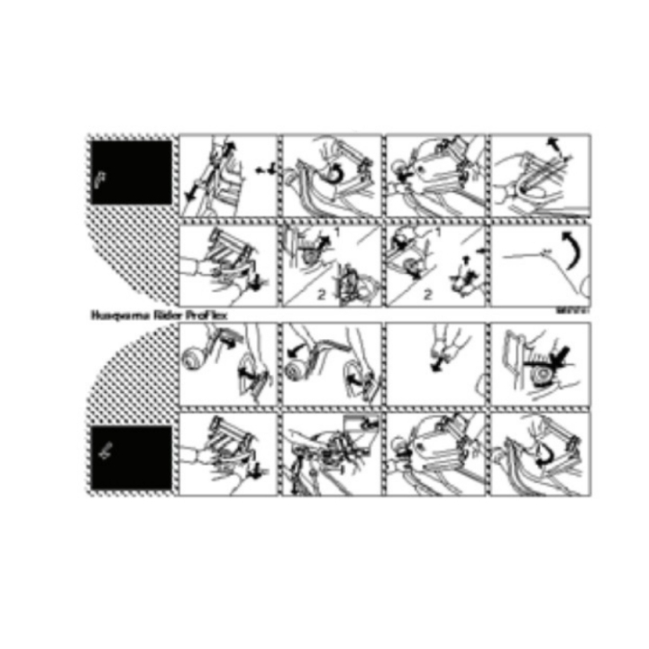 Aufkleberanleitung in der Gruppe Ersatzteile / Ersatzteile Rider / Ersatzteile Husqvarna Rider Proflex 21 AWD bei GPLSHOP (5069797-01)