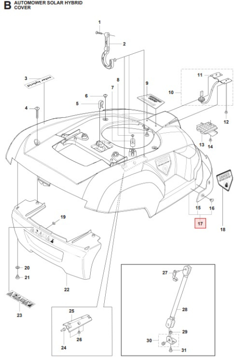Body Kit Soalr Hybrid 5100967-03 in der Gruppe Ersatzteile Mähroboter / Ersatzteile Husqvarna Automower® Solar Hybrid / Automower Solar Hybrid - 2014 bei GPLSHOP (5100967-03)