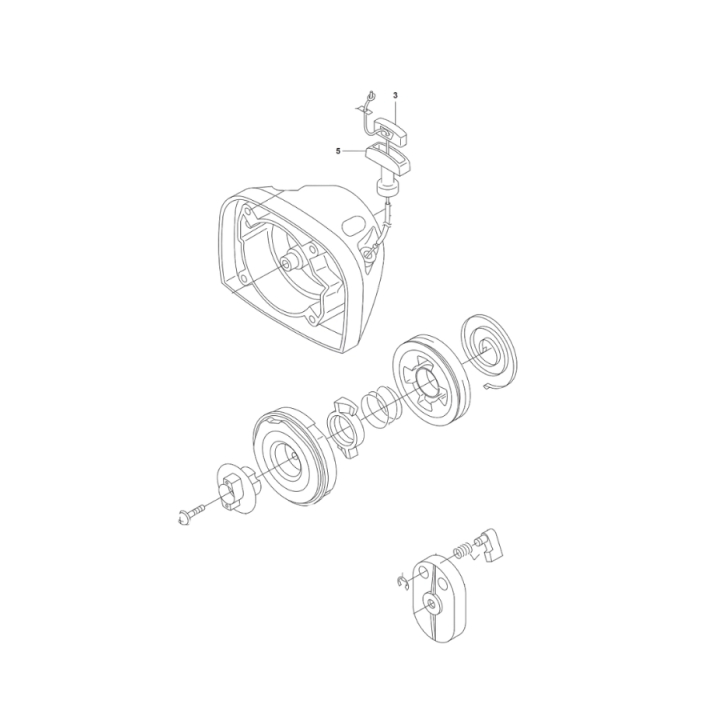 Seilzugstarter Ass Y 5231042-01 in der Gruppe Ersatzteile / Ersatzteile Jonsered Freischneider / Ersatzteile Jonsered GC2053 bei GPLSHOP (5231042-01)