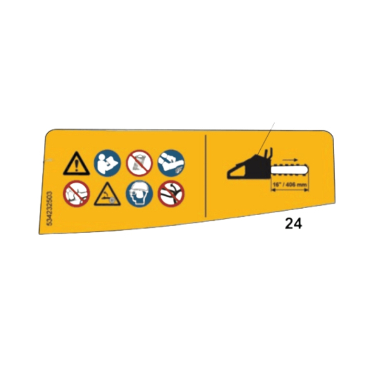 Etikett Warnung 16 Bar 5342325-03 in der Gruppe Ersatzteile / Ersatzteile Motorsägen / Ersatzteile Husqvarna 240i bei GPLSHOP (5342325-03)