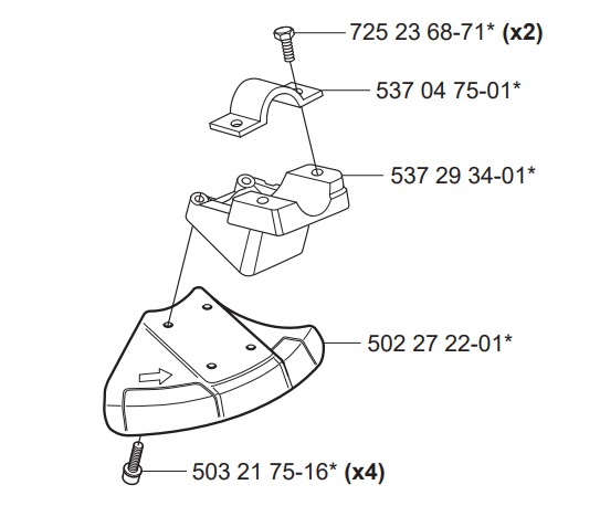 SAW BLADE GUARD KIT 5440442-10 in der Gruppe Ersatzteile / Ersatzteile Freischneider / Ersatzteile Husqvarna 525RX/T bei GPLSHOP (5440442-10)