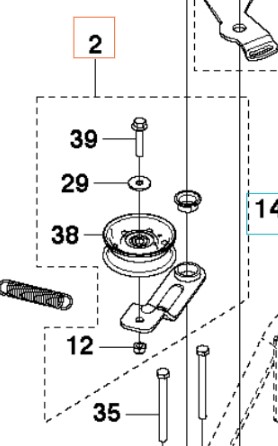 Riemenspanner Kpl in der Gruppe Ersatzteile / Ersatzteile Rider / Ersatzteile Husqvarna Rider 115B bei GPLSHOP (5802790-01)