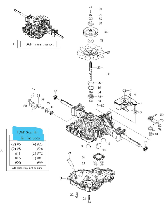 Dichtungssatz in der Gruppe Ersatzteile / Ersatzteile Rider / Ersatzteile Husqvarna Rider 115B bei GPLSHOP (5821642-01)