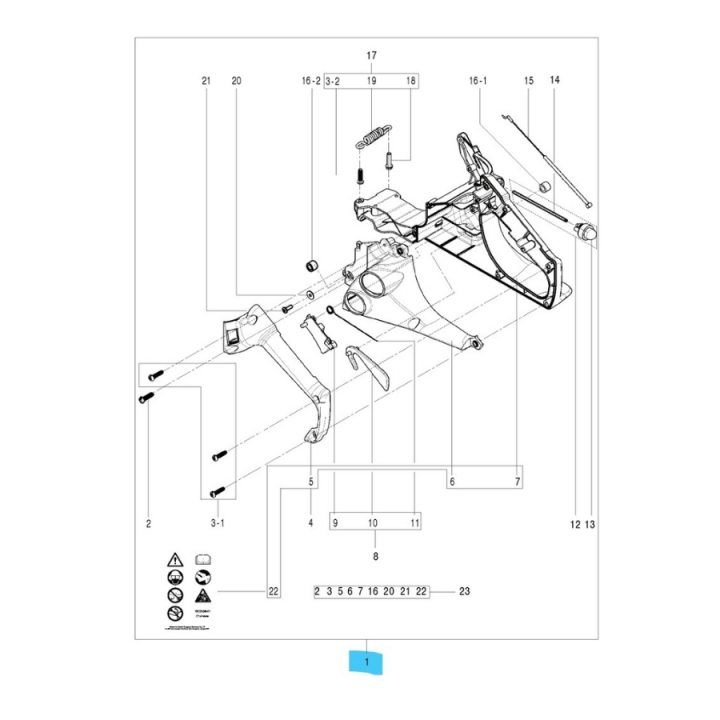 Heckgriffsatz 5826306-01 in der Gruppe Ersatzteile / Ersatzteile Motorsägen / ➤Serie 100 / Ersatzteile Husqvarna 120/E bei GPLSHOP (5826306-01)