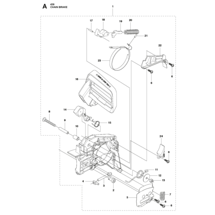 Kupplungsdeckel Kompl. 439 5851350-01 in der Gruppe Ersatzteile / Ersatzteile Motorsägen / Ersatzteile Husqvarna 439 bei GPLSHOP (5851350-01)