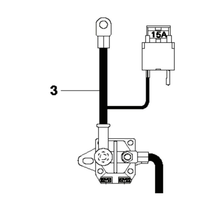 Pluskabel der Batterie in der Gruppe Ersatzteile / Ersatzteile Jonsered Aufsitzrasenmäher / Ersatzteile Jonsered FR 2312 MA bei GPLSHOP (5862488-01)