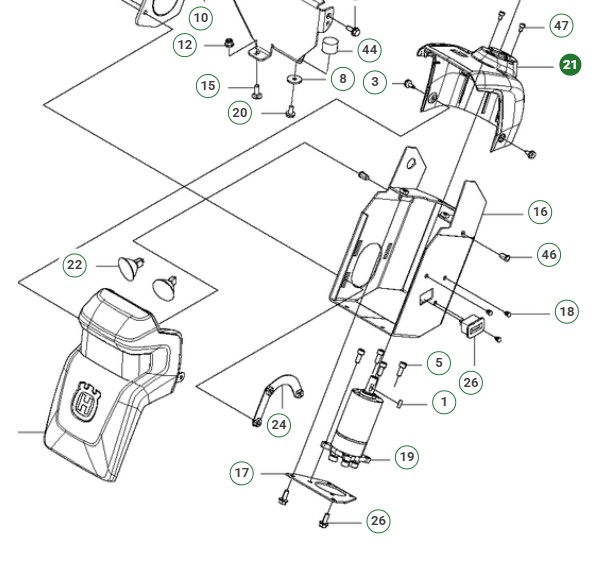 Lenksäule, Hinten, P524 5872172-02 in der Gruppe  bei GPLSHOP (5872172-02)