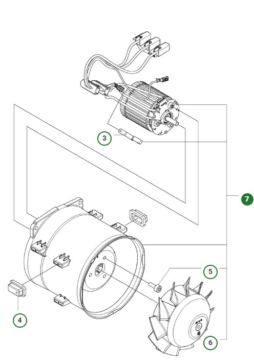 Motor, Bausatz in der Gruppe Ersatzteile / Ersatzteile Laubblasgeräte / Ersatzteile Husqvarna 525iB bei GPLSHOP (5880099-02)