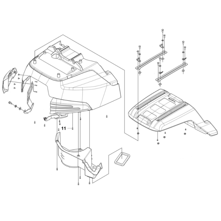Motorhaubenbaugruppe R418Tsx Awd 5909009-03 in der Gruppe Ersatzteile / Ersatzteile Rider / Ersatzteile Husqvarna Rider 418 TSX AWD bei GPLSHOP (5909009-03)