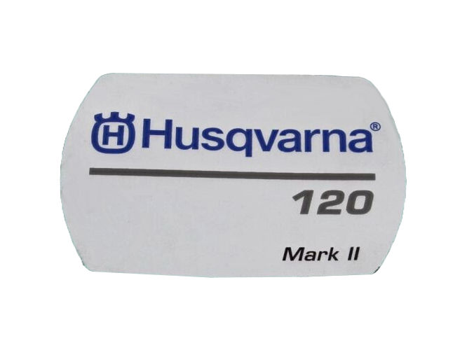 Aufkleber Modellname 120Mkii 5949141-01 in der Gruppe Ersatzteile / Ersatzteile Motorsägen / Ersatzteile Husqvarna 120/E bei GPLSHOP (5949141-01)