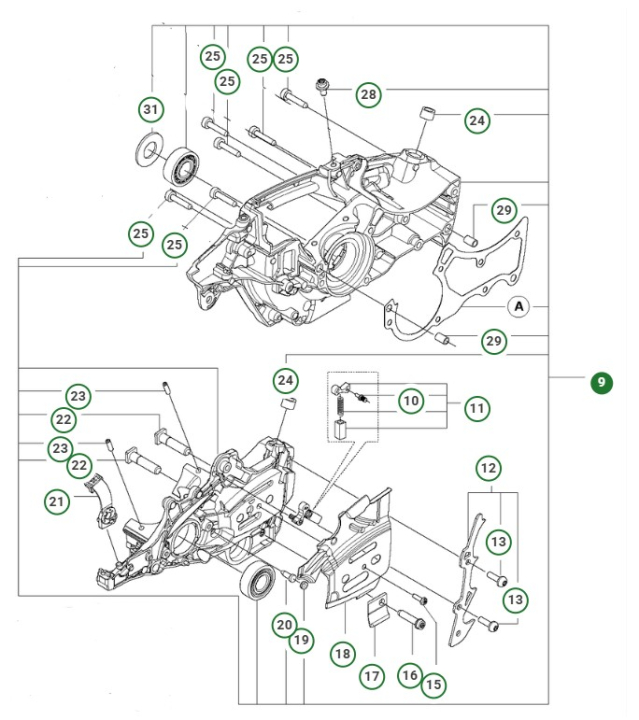 Kurbelgehäuse-Kit 545/550Xp/Xpgmki 5958977-05 in der Gruppe  bei GPLSHOP (5958977-05)