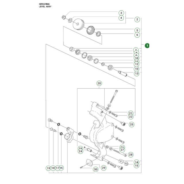 Hävarm komplett. Stützwalzen-Ersatzteil