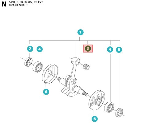 Kolbenbolzenlager Husqvarna 340, 345, 350 5014516-01