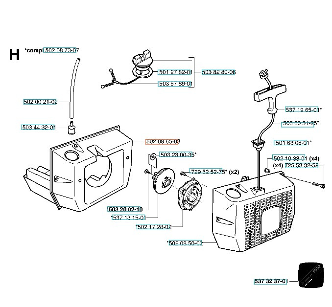 Kraftstofftank Jonsered RS40, RS51, RS52