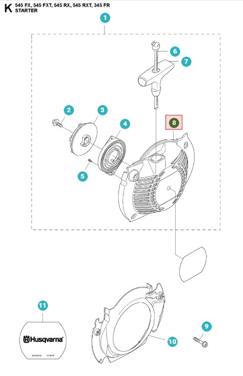 Startergehäuse 345FR, 545FR, 545RXT, 545FXT, 545F