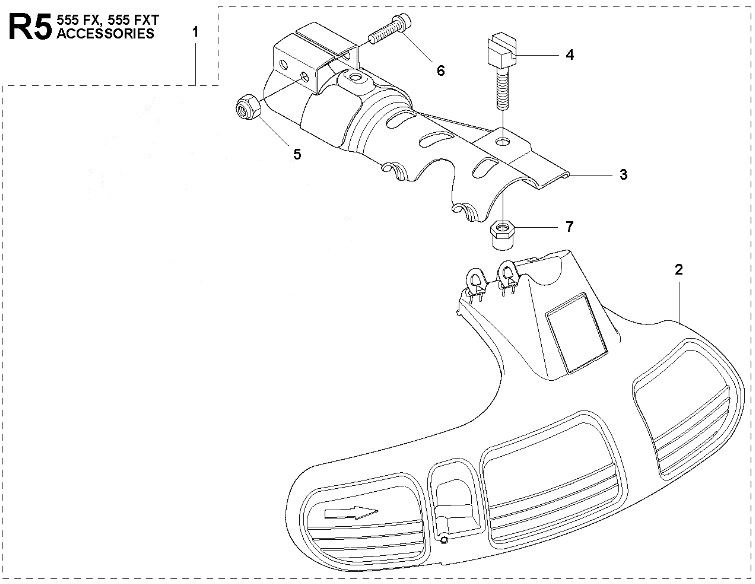 Trimmerschutz 555FXT, 355FXT, 355FRM
