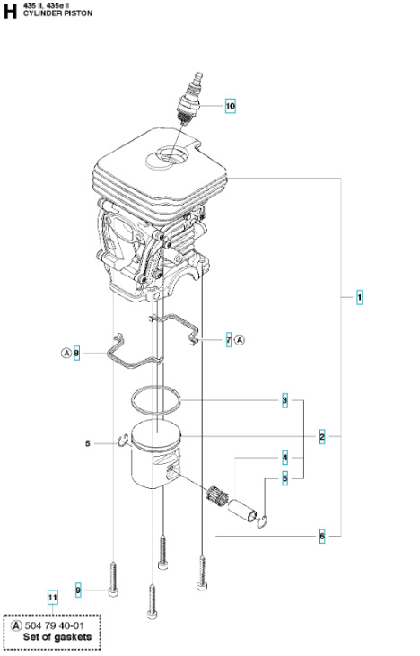 Kolben 135, 140 435, 435 II, 440, 440 II, CS2240
