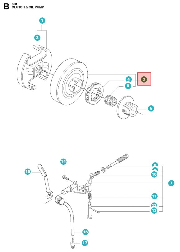 Kupplungstrommel 346XP, 353, 357XP, 359, CS2153