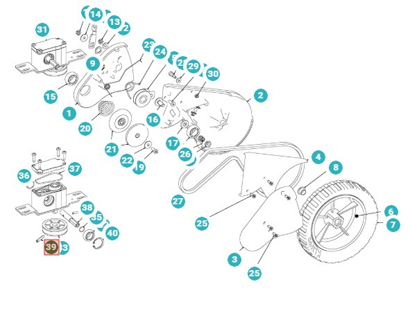 Rohrstift Riemenscheibe Stirnradgetriebe
