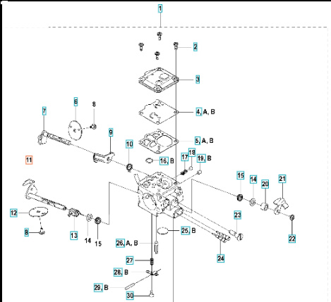 Achse, Drosselklappenbaugruppe