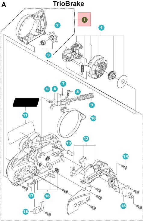 Kupplungsdeckel Husqvarna 345, 445, 455 e-series II TrioBrake™
