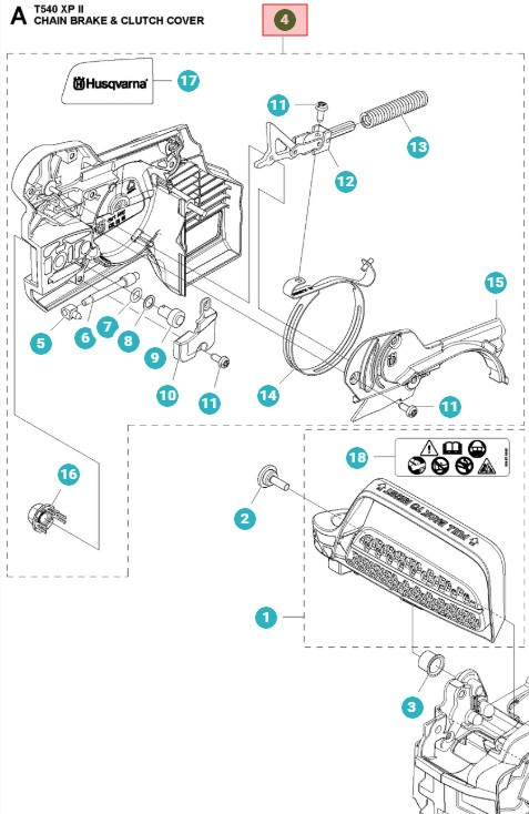Kupplungsdeckel Husqvarna T540XP, T540XP Mark II