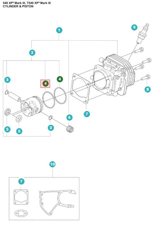 Kolbenring 439, T435, 540XP Mark III, T540XP Mark III