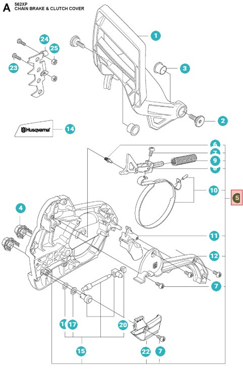 Kupplungsdeckel Husqvarna 562XPG, 562XPG Mark II