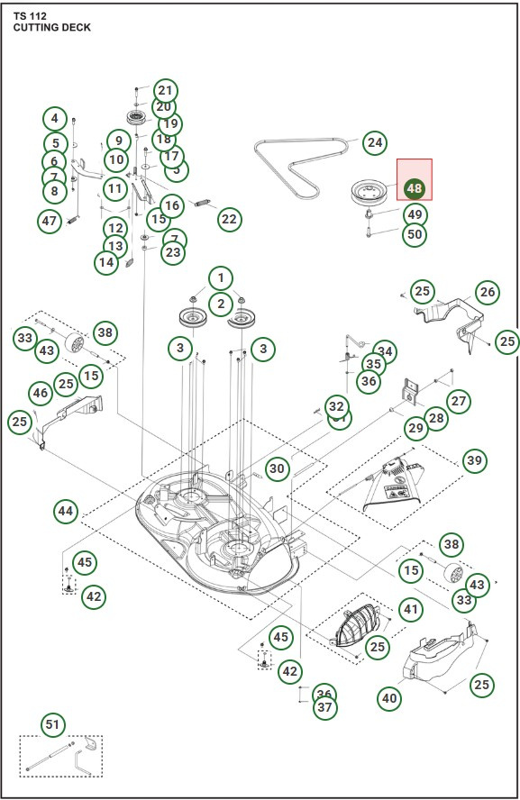 Riemenspannrolle Husqvarna TS112, TC112