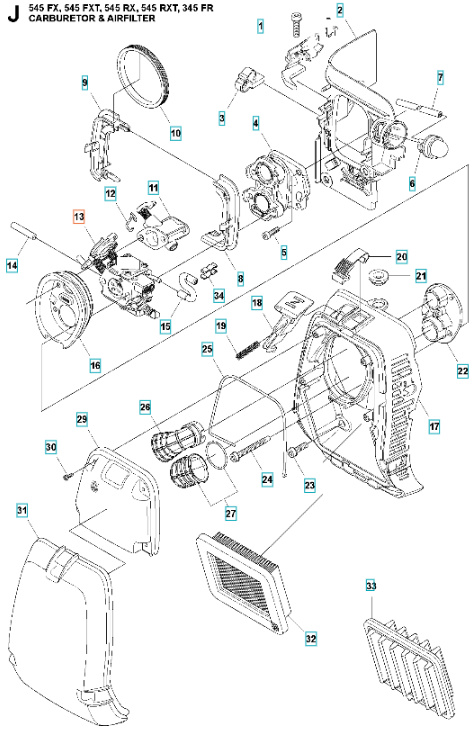 Vergaser 345FR, 545FR, 545FX, 545RX
