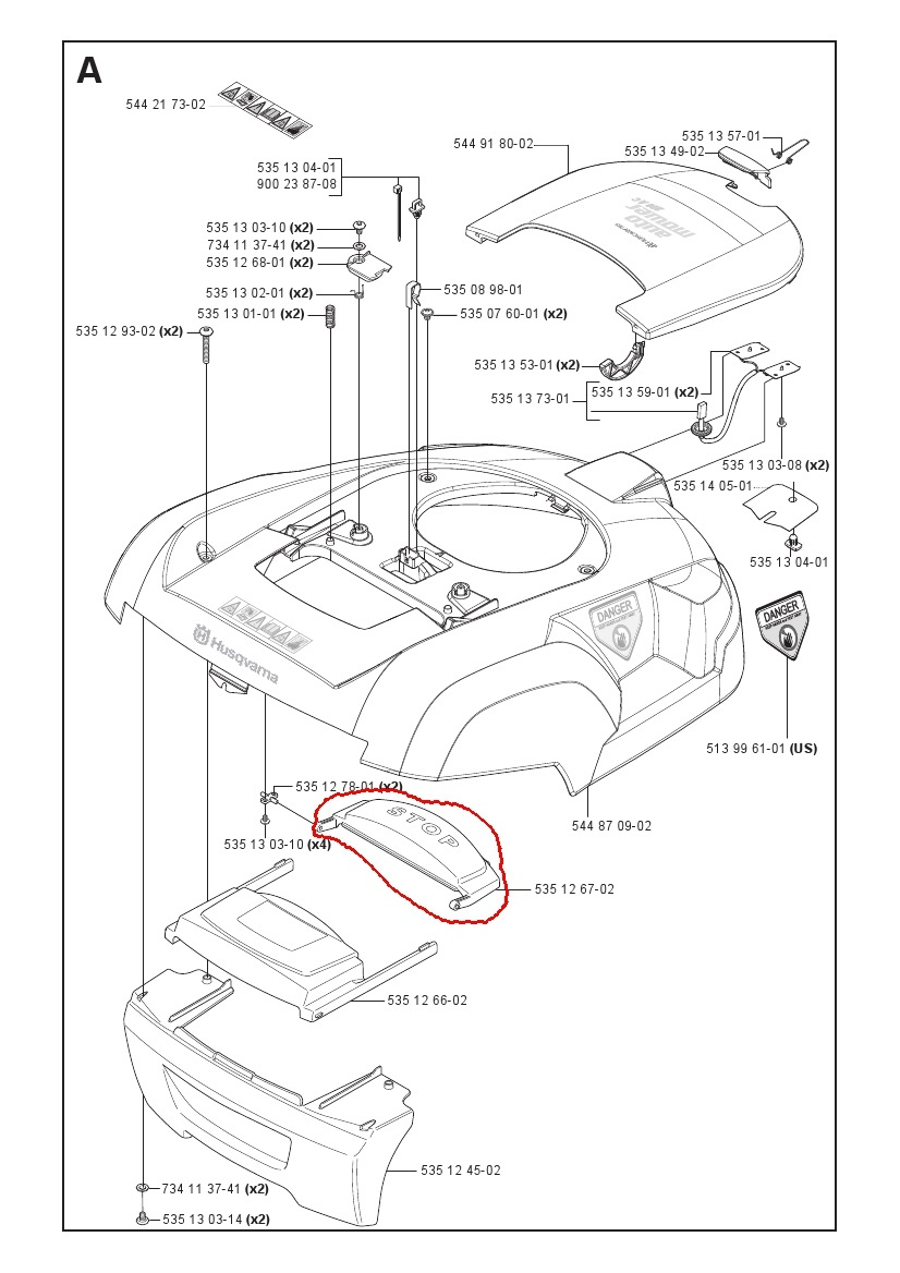 Stop Taste Automower 220AC, 230ACX