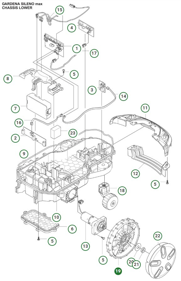 Antriebsrad Gardena Sileno Max, Sileno Free