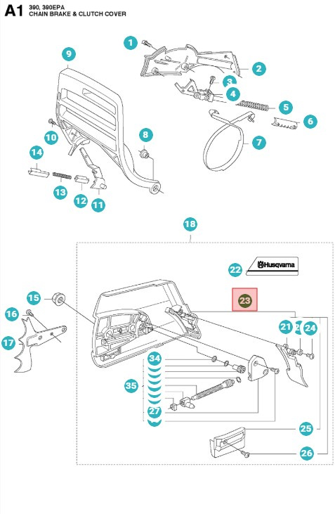 Kupplungsdeckel Husqvarna 390XP, 390XPG