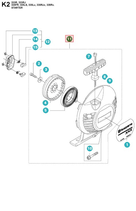 Anlasser Husqvarna 335FR, 335RX, 535RXT, 535LK