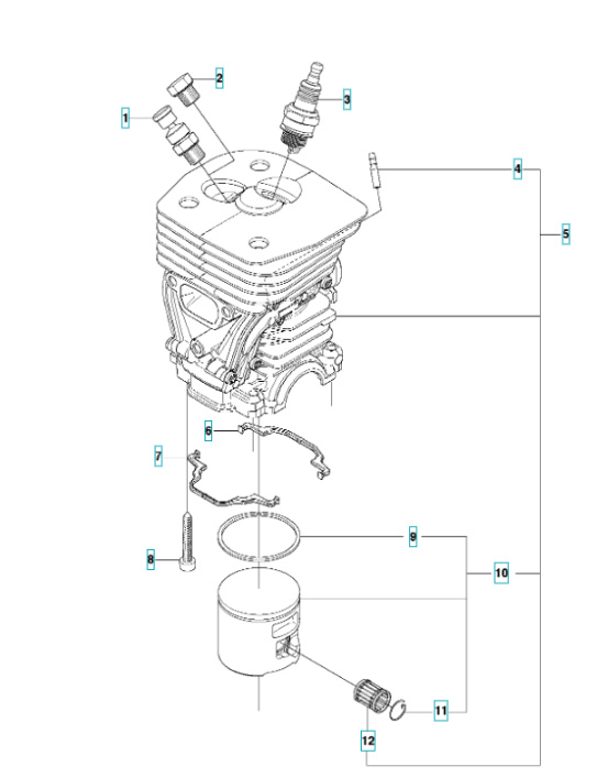 Zylinder Kpl Husqvarna 455 Rancher, Jonsered CS2255