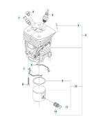 Zylinder Kpl Husqvarna 455 Rancher, Jonsered CS2255 Zylinder Kpl Husqvarna 455 Rancher, Jonsered CS2255