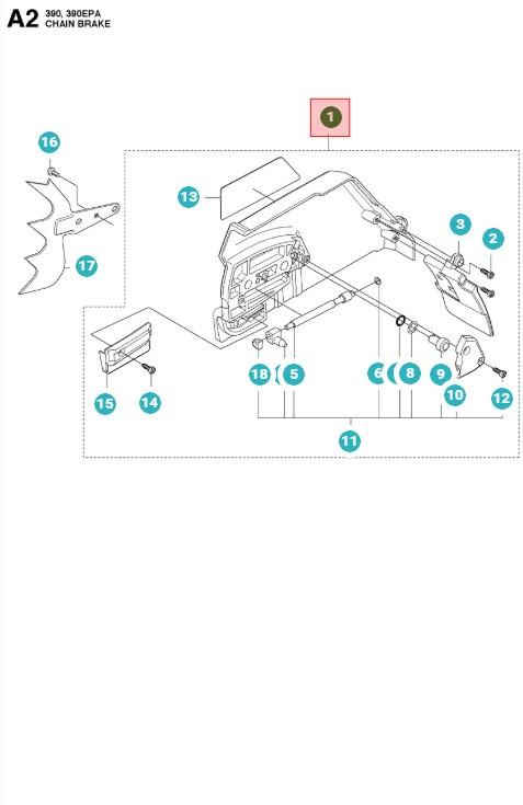 Kupplungsdeckel Wrap Husqvarna 372XP, 390XPG, 575XP