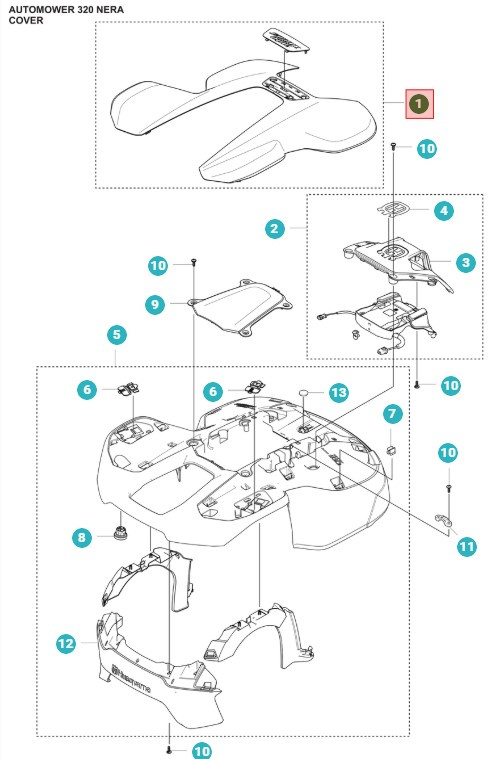 Oberabdeckung Automower 320 Nera
