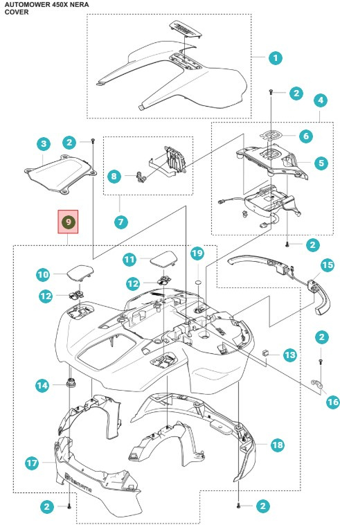Körper Automower 430X Nera, 450X Nera