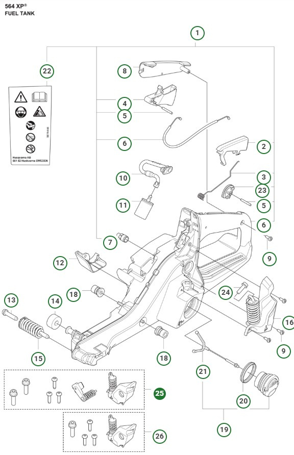 Schwingungsdämpfer Husqvarna 564XP/G