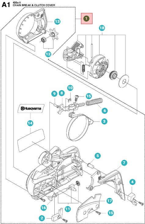 Kupplungsdeckel Husqvarna 135, 435E, 440E