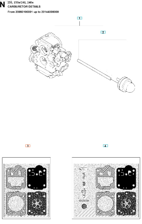 Kit Vergaserdichtung Husqvarna 240, CS2234