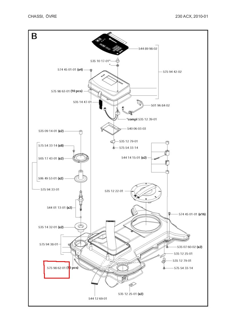 Dichtungsband groß Gehäuse, 220AC, 230, 260, 265ACX