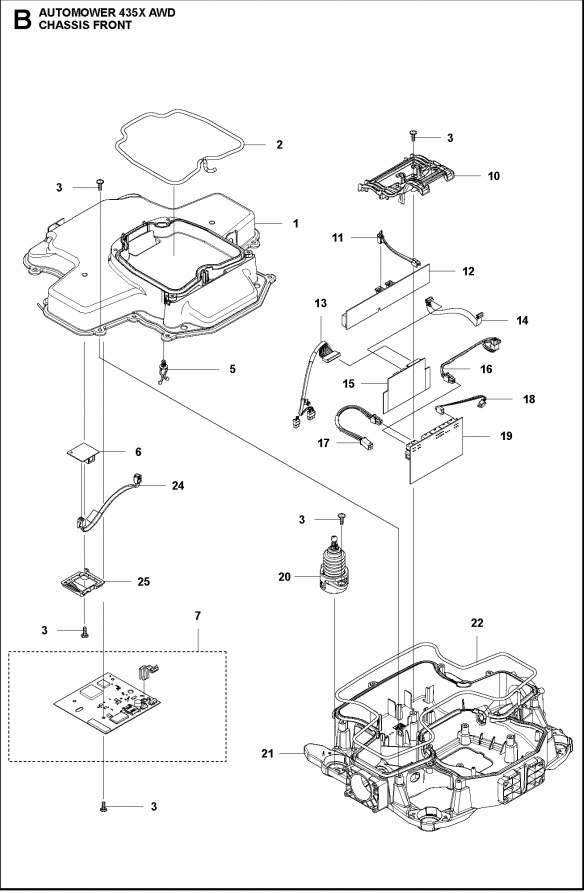 Sealing strip lower front chassis 435X