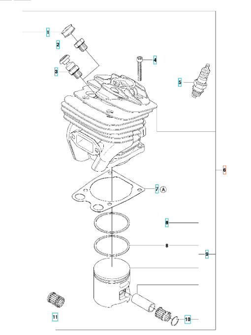 Zylinder Kpl Husqvarna 570 II, 576XP