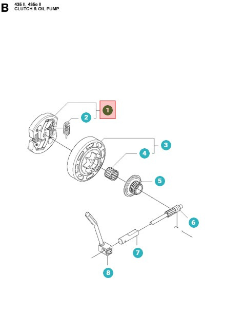 Kupplung Husqvarna 435, 440, Jonsered CS2240