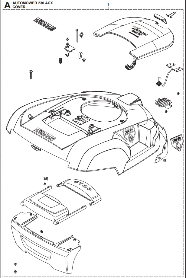 Gehäuse complete Automower 230 ACX