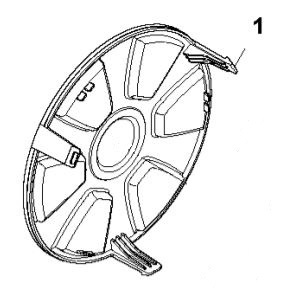 Radkappe Hinterrad Gardena R38Li-R80Li, Flymo 1200R